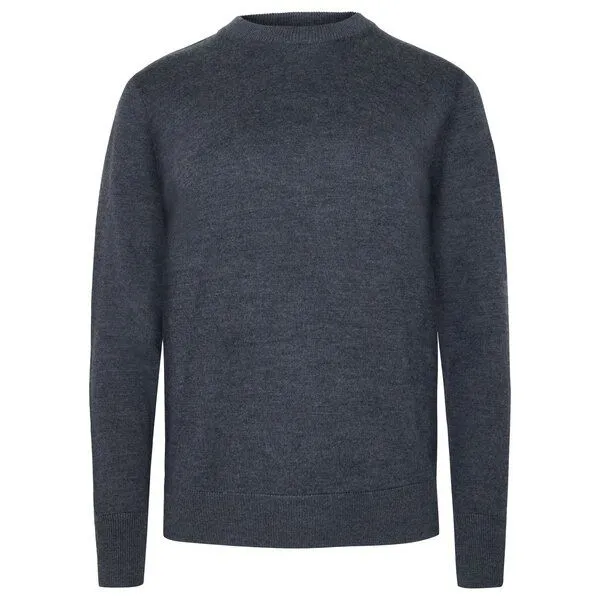KnowledgeCotton Apparel KnowledgeCotton Apparel Merino Crew Neck Strickpullover, Dark grey melange, – Produktbild 1 von 3