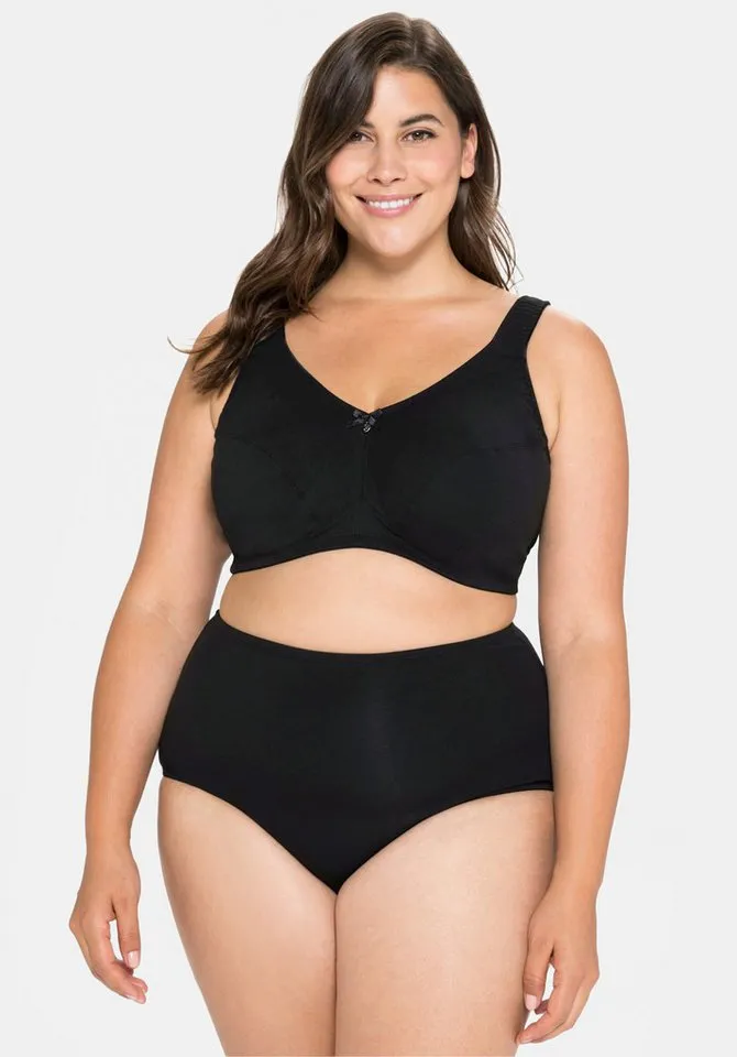 sheego sheego Bügelloser BH Entlastungs-BH (2-tlg), Bunt|schwarz, – Produktbild 4 von 5