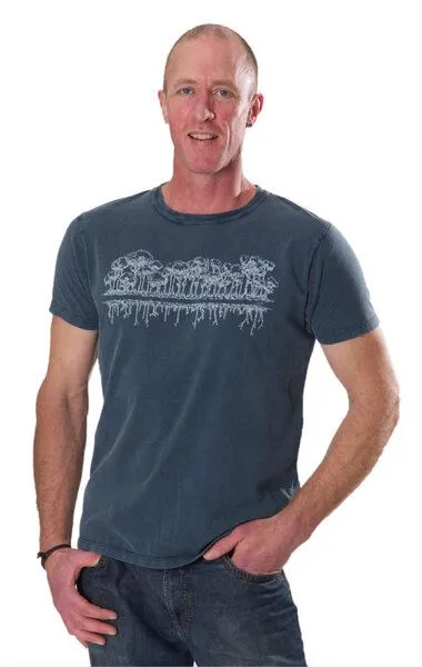 Life-Tree Life-Tree Shirt aus Biobaumwolle für Herren "Mirror", Blau, – Produktbild 1 von 5