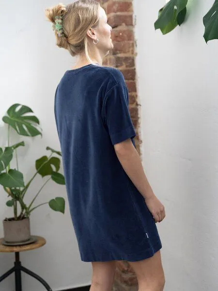 FUXBAU FUXBAU Frauen Samt Kleid, Navy, – Produktbild 4 von 4