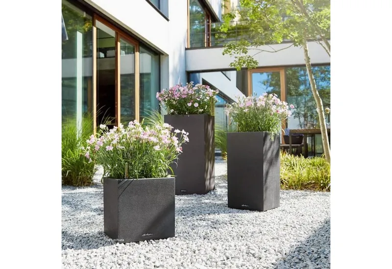 Lechuza® Lechuza® Pflanzkübel Pflanzsäule Canto Stone 30 high graphitschwarz (Komplettset), Schwarz, – Produktbild 3 von 6