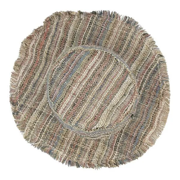 short'n'pietz short'n'pietz Sommerhut aus Hanf, Beige grün bunt gestreift, – Produktbild 3 von 4