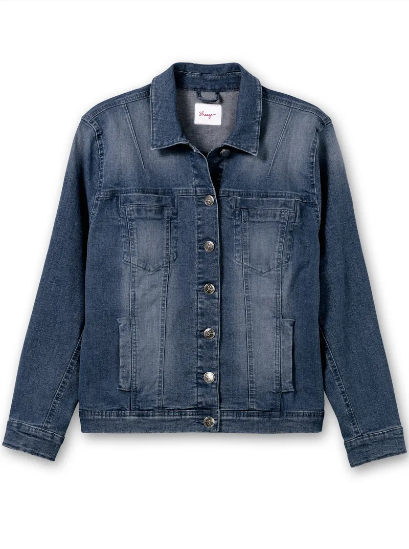 sheego Jeansjacke, Blue denim, – Produktbild 1 von 2