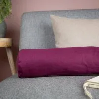 nahtur-design nahtur-design Nackenrolle mit Bezug aus 100% Leinen und Füllung mit Merinowolle oder Dinkelspelz, Violett, – Produktbild 2 von 4