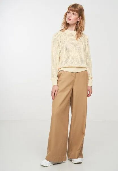 recolution Damen Lochstrickpullover aus Baumwolle (Bio) | ADENIA recolution, Summer sand (natur), – Produktbild 2 von 3