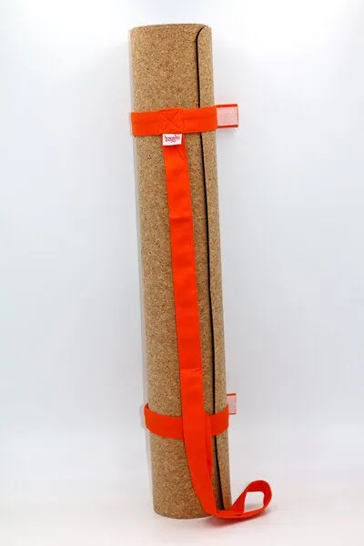 BAGHI BAGHI Yogamatte Kork 183x65cm mit Tragegurt, Orange, – Produktbild 2 von 4