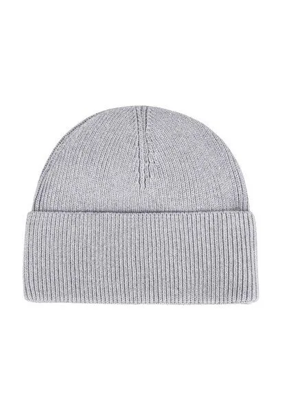MELA MELA Rippstrick Mütze Style KALI aus 100% Bio-Baumwolle, Grau-melange, – Produktbild 1 von 4