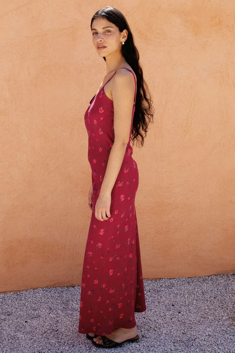 Avani Avani Damen vegan Kleid Jade Himbeere, Dunkelrot, – Produktbild 1 von 2