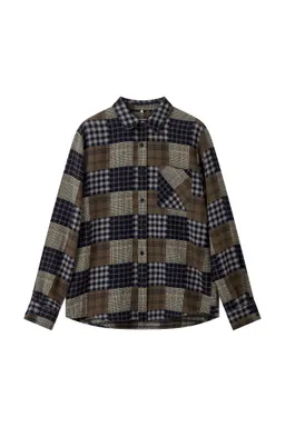 KOMODO KOMODO Herren vegan Overshirt Santi Check Beige/Marineblau – Produktbild 1 von 1