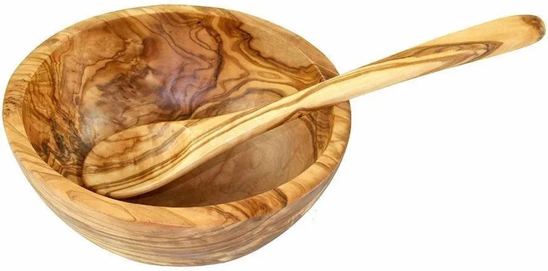 Olivenholz erleben Olivenholz erleben Müslischale rund aus edlem naturbelassenem Olivenholz, Massivholz, (Set, 2-tlg), Einzigartige Maserung, geschmacksneutral, leichte Reinigung, Braun, – Produktbild 1 von 2