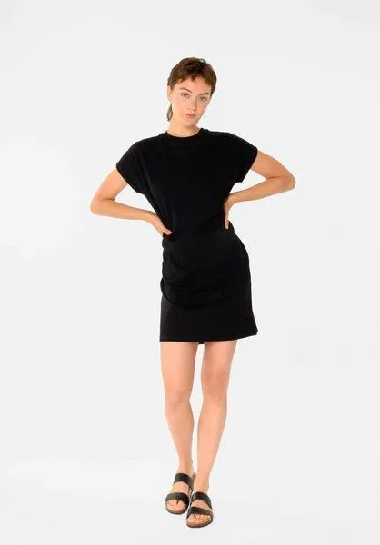 THOKKTHOKK ThokkThokk TT76 Boxy Shirt Dress STRUCTURED (GOTS), Black (schwarz), – Produktbild 4 von 5