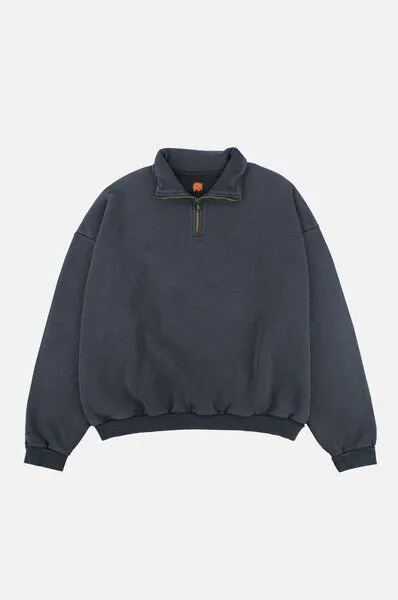 Trendsplant Trendsplant The Super Heavy Oversized Quarter Zip Sweatshirt Total Eclipse, Blau, – Produktbild 2 von 4