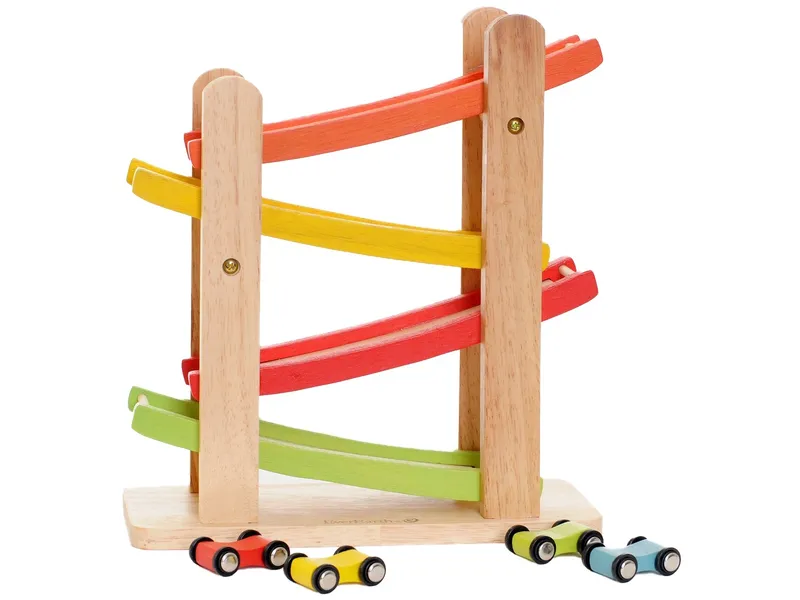 EverEarth EverEarth Autorennbahn aus Holz 28 x 25 x 10 cm, Natur, mehrfarbig, – Produktbild 1 von 2