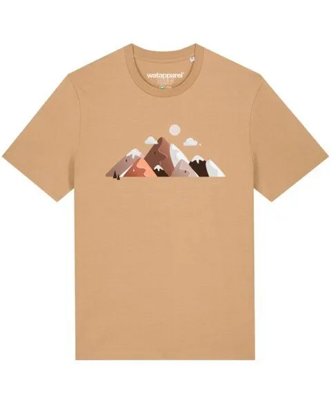 watapparel watapparel T-Shirt Unisex Mountains & Moon, Latte, – Produktbild 1 von 3