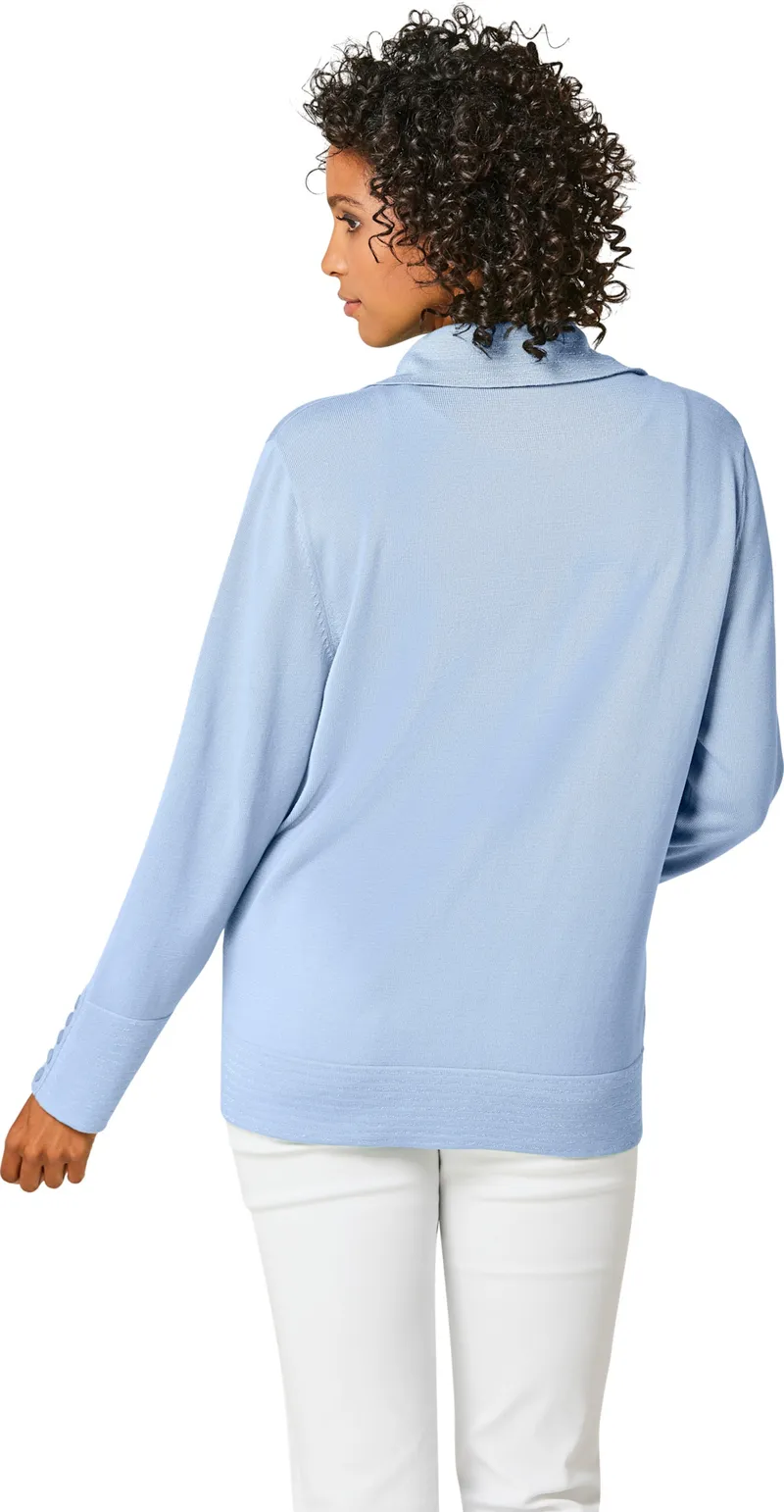 Feinstrickjacke eisblau, Eisblau, – Produktbild 3 von 3