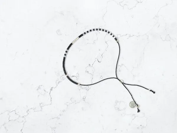 renna deluxe renna deluxe Sternenhimmel – Armband mit Perlen in schwarz-weiß, Silber, – Produktbild 2 von 4