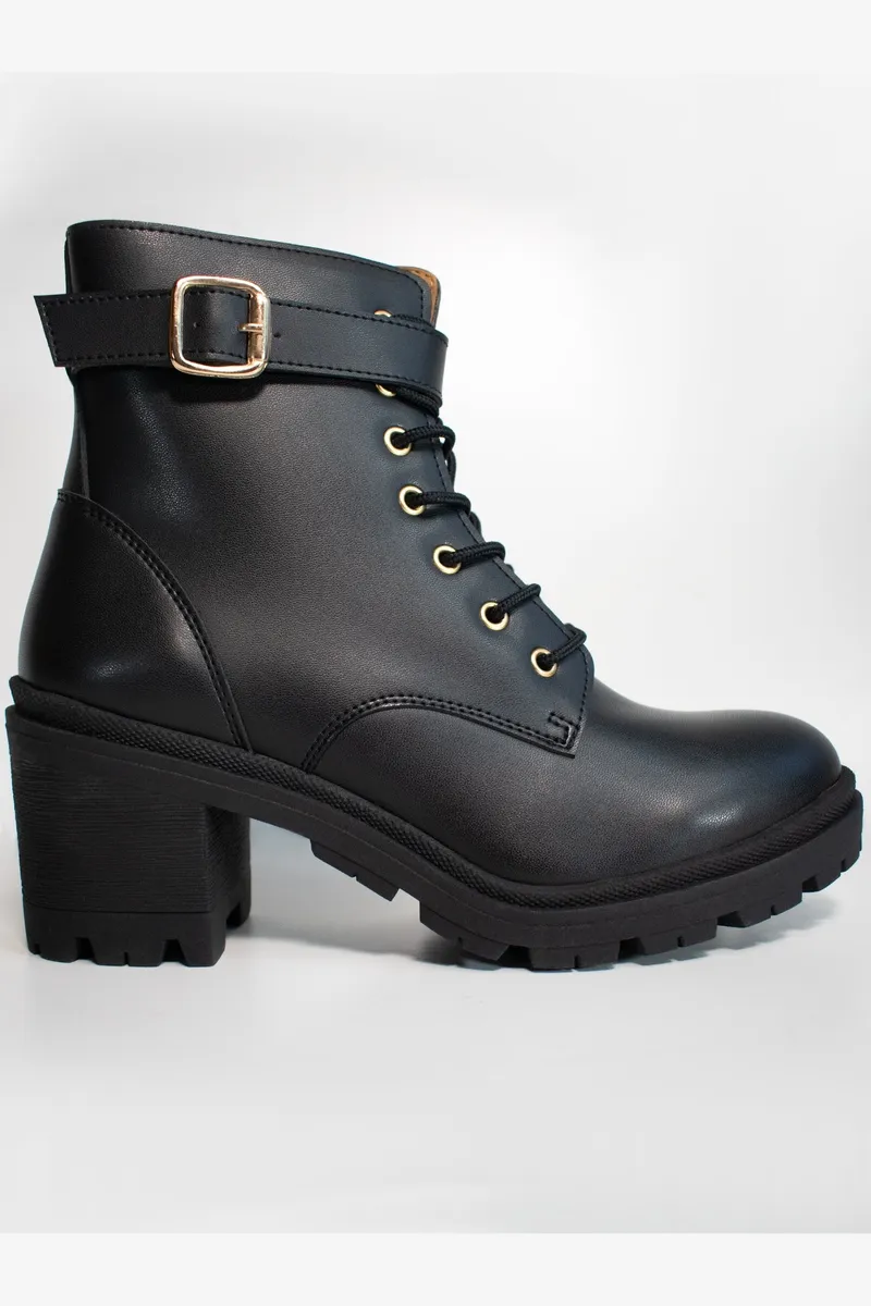 Will's Vegan Store Will's Vegan Store Damen vegan Lace Up Track Sole Booties Schwarz, Schwarz, – Produktbild 1 von 2