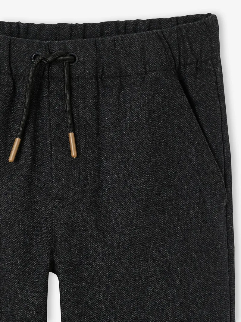 Vertbaudet Vertbaudet Gerade Hose mit Fischgrätenmuster Jungen, Anthrazit, – Produktbild 2 von 3