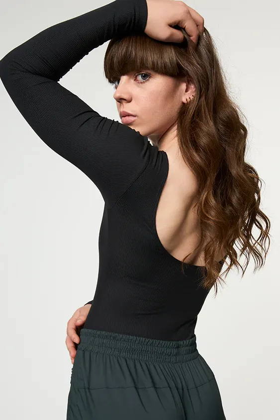 Girlfriend Collective Girlfriend Collective Damen vegan Bodysuit Ava, Schwarz, – Produktbild 2 von 2