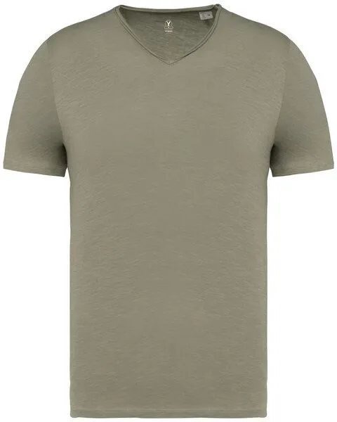 YTWOO YTWOO Essentials Herren-Slub-T-Shirt aus biologischer Baumwolle, Graugrün, – Produktbild 1 von 2