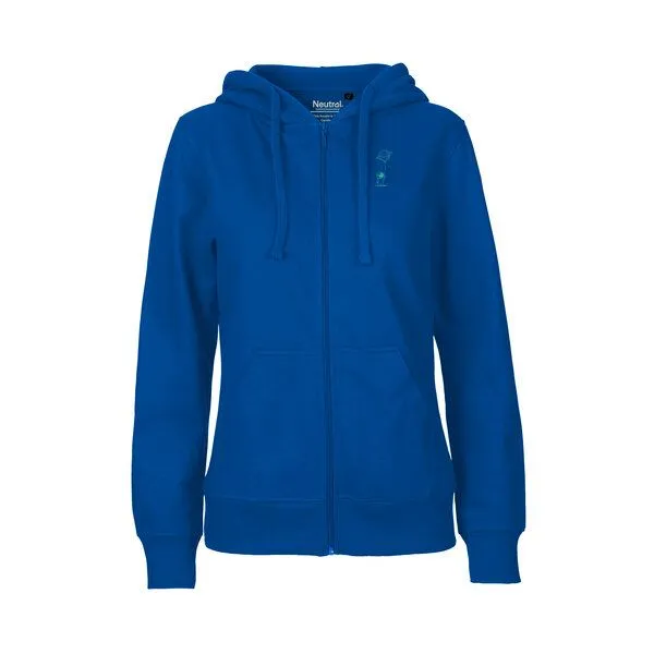 HANDGEDRUCKT HANDGEDRUCKT "Kosmokind" Frauen Zip Hoody Neutral, Royal, – Produktbild 2 von 4
