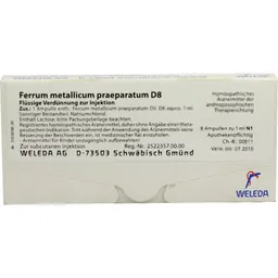 Weleda WELEDA FERRUM METALLICUM PRAEPARATUM D 8 Ampullen 8X1 ml Ampullen – Produktbild 1 von 1