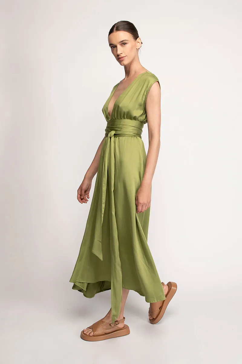 Neu Nomads Neu Nomads Damen vegan Kleid Belize Gras, Olivgrün, – Produktbild 2 von 2