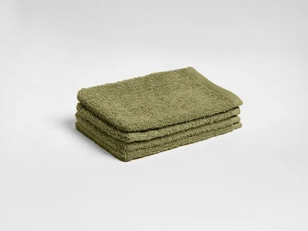 Yumeko Waschlappen Terry 15x22 - 4 Stk. Yumeko aus Bio-Baumwolle, Olive green, – Produktbild 2 von 4
