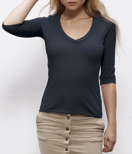 University of Soul University of Soul Damen Dreiviertelarm-Shirt aus Bio-Baumwolle "Destiny", Marineblau, – Produktbild 1 von 1