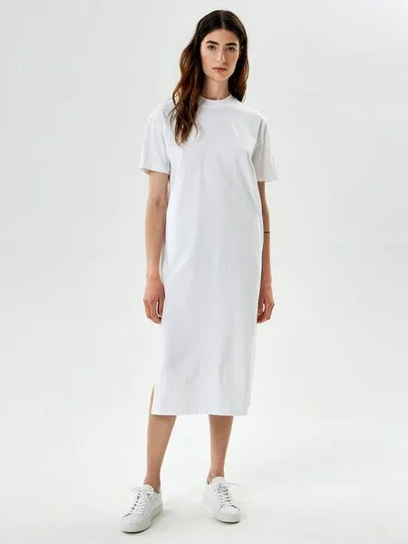 NINE TO FIVE NINE TO FIVE #gado - sportliches Oversize T-Shirtkleid aus Bio-Baumwolle, White, – Produktbild 2 von 4