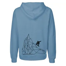 HANDGEDRUCKT HANDGEDRUCKT "Origamipiste" Männer Zip Hoody aus reiner Biobaumwolle (kbA) – Produktbild 1 von 1