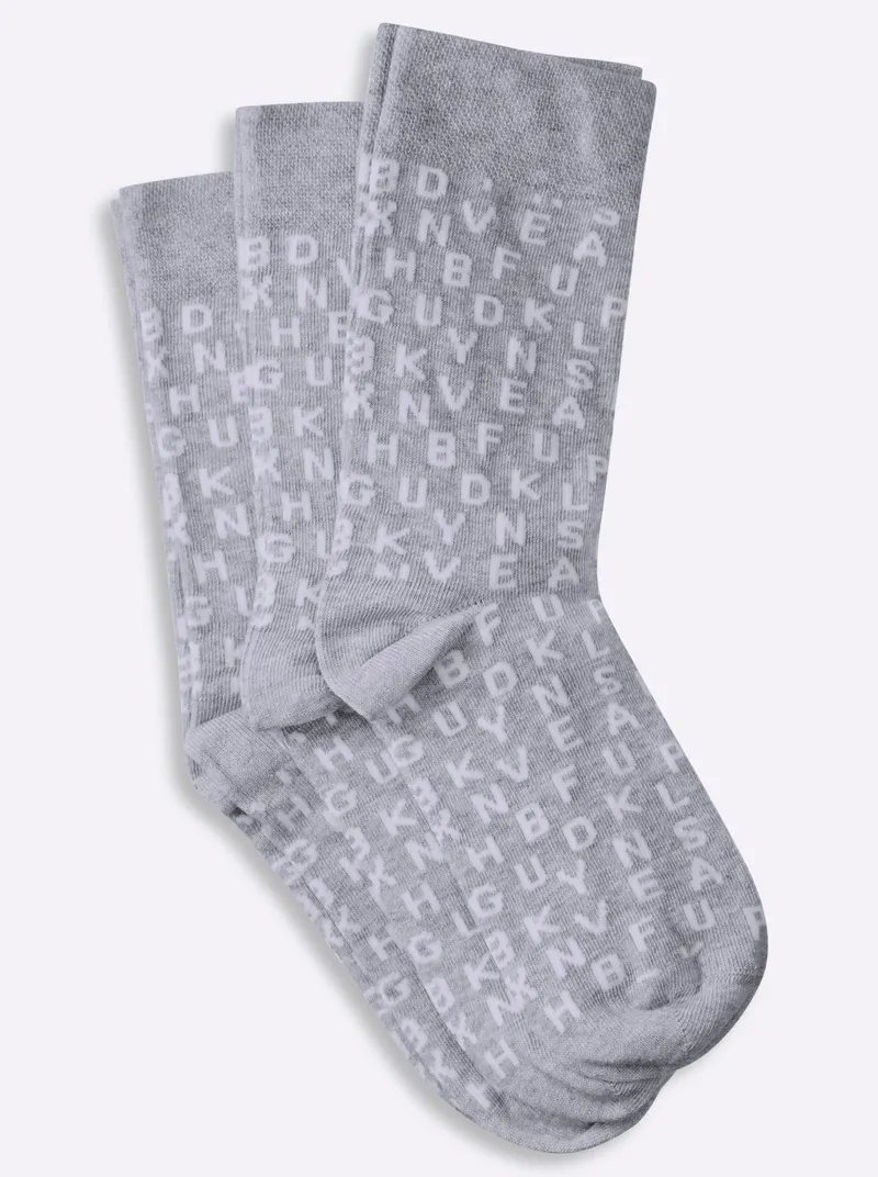 wäschepur Socken grau-weiß, Grau-weiß, – Produktbild 2 von 3
