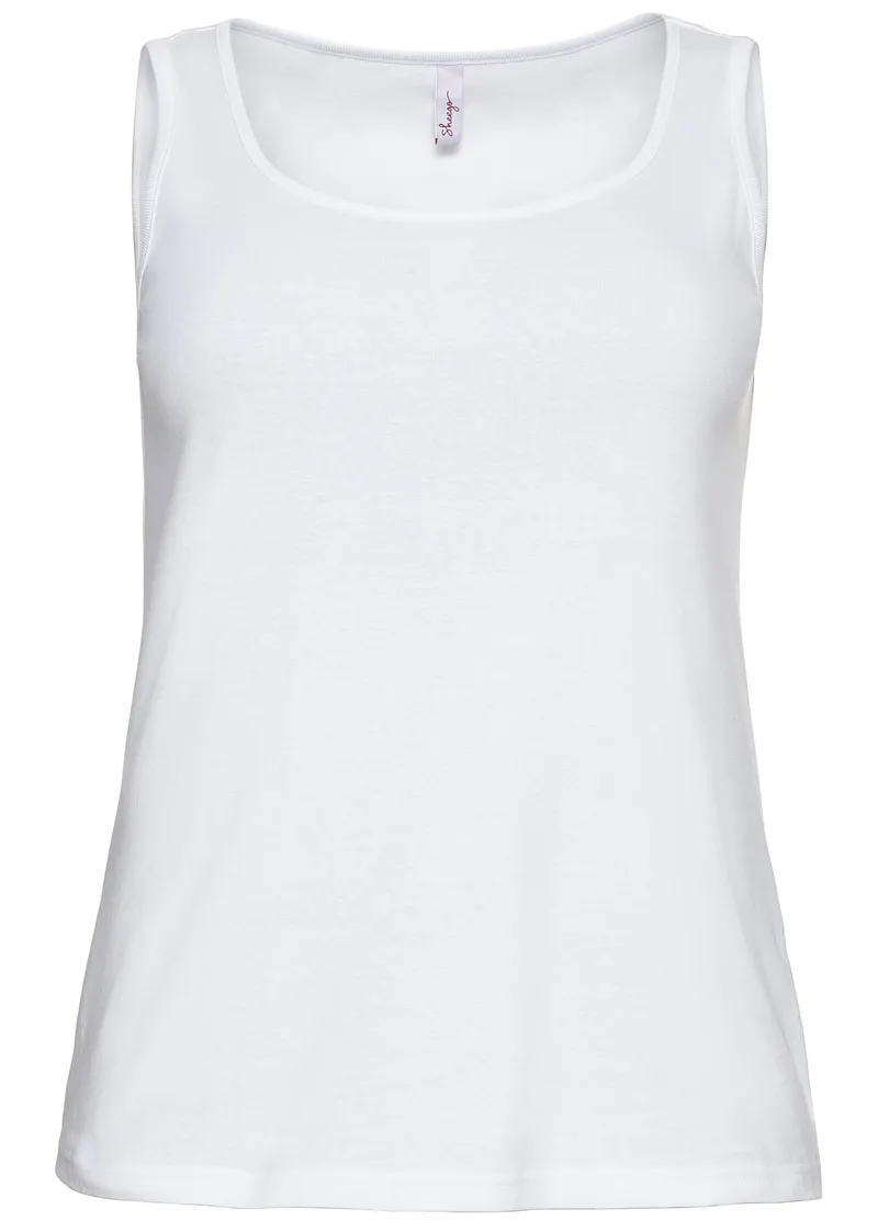 sheego Tanktop weiß, Weiß, – Produktbild 1 von 2