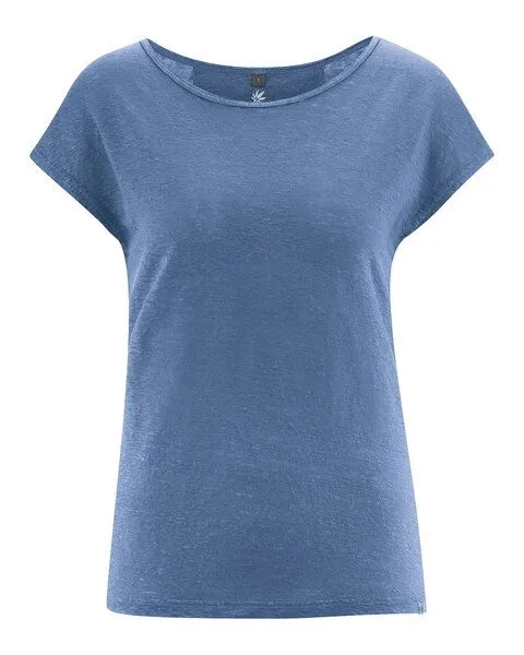 HempAge HempAge Damen 100% Hanf T-Shirt, Blueberry(blau), – Produktbild 2 von 4