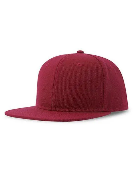 Atlantis Headwear Atlantis Headwear Basecap Flacher Schirm mit Kunststoffverschluss Snap Back, Cardinal (rot), – Produktbild 2 von 2