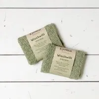 Kumanu - von Natur aus gut Kumanu - von Natur aus gut 2er Set, gestricktes Spültuch "Wischwilli" | 23x23cm | aus Bio-Baumwolle, Graugrün, – Produktbild 1 von 1