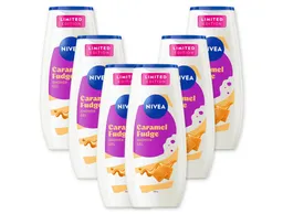 Nivea Nivea Duschgel Dusche Karamell-Fudge 6x250ml Vanillenoten vegan Limited Edition, 6-tlg., Angenehmer Duft – Produktbild 1 von 1