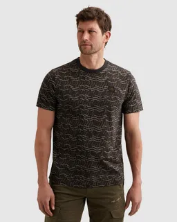 PME Legend PME Legend Kurzarmshirt Slub Jersey mit All-Over Print gemustert, mit Logo-Badge – Produktbild 1 von 1