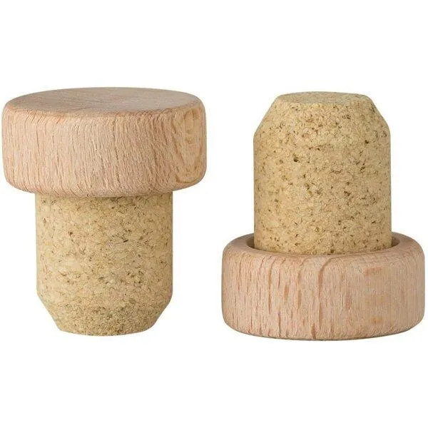 Kork-Deko Kork-Deko Griffkorken mit Holzgriff 19,5mm | Holzgriffkorken | Presskork | Für Gin, Spirituosen, Öle und Saft | Griffgröße 29 x 12 mm | 100er-Pack – Produktbild 2 von 4