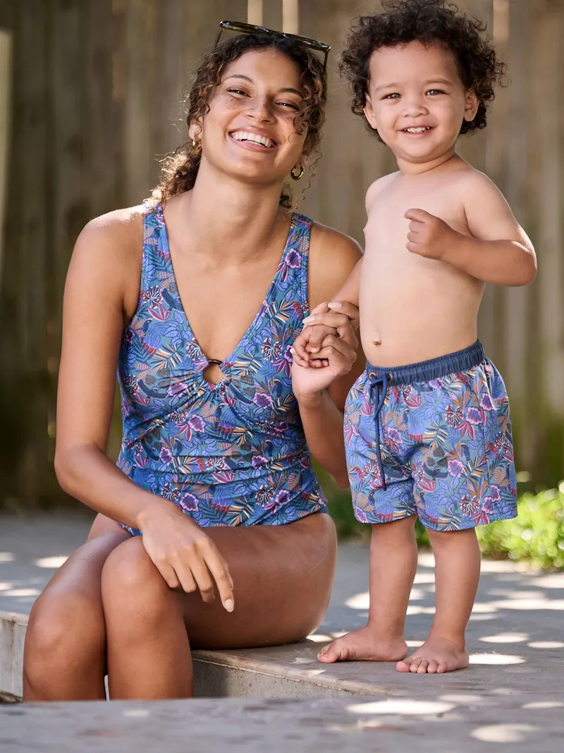 Vertbaudet Damen Badeanzug Familien-Capsule LIBERTY, Blau, – Produktbild 2 von 4