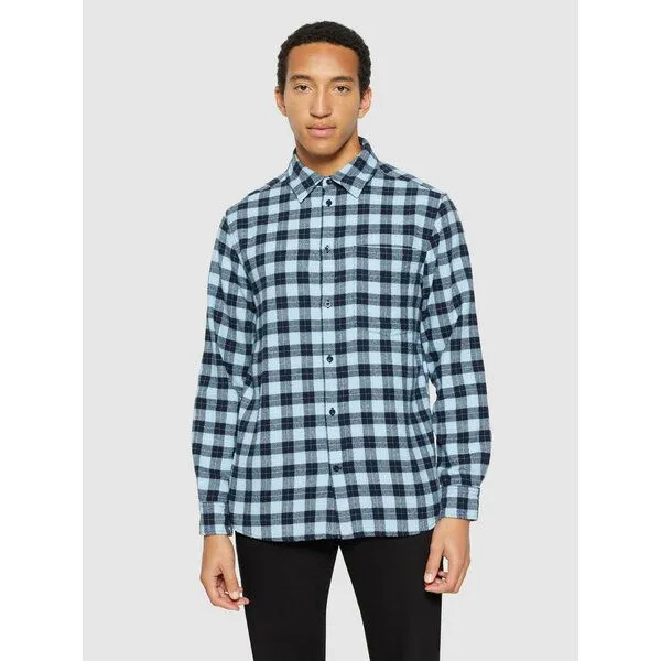 KnowledgeCotton Apparel KnowledgeCotton Apparel Kariertes Checked Hemd Loose Fit aus Bio-Baumwolle, Blau (blue check), – Produktbild 1 von 3