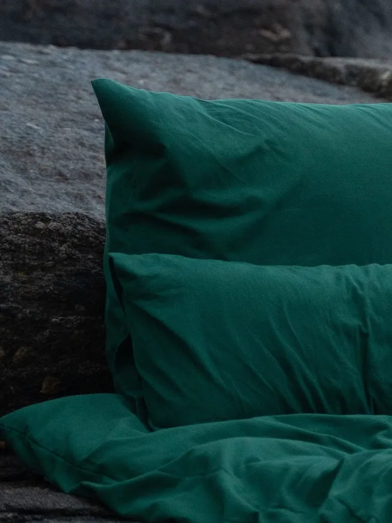 erlich textil erlich textil Cotton Select Kopfkissenbezug für Unisex aus Baumwolle-Flanell in tannengrün, Tannengrün, – Produktbild 1 von 2