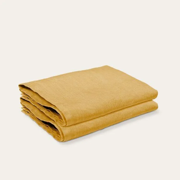 KUSHEL KUSHEL Leinen Tea Towel Duo, Curry gold gelb, – Produktbild 3 von 3