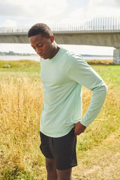 Neutral Neutral® Herren / Unisex Langarm T-Shirt Rundhals Recycled Sportshirt Unterziehshirt, Grün (mint), – Produktbild 2 von 4