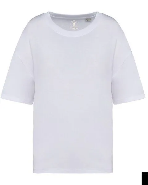 YTWOO YTWOO Damen Oversized T-Shirt aus Bio-Baumwolle, Weiß, – Produktbild 1 von 3