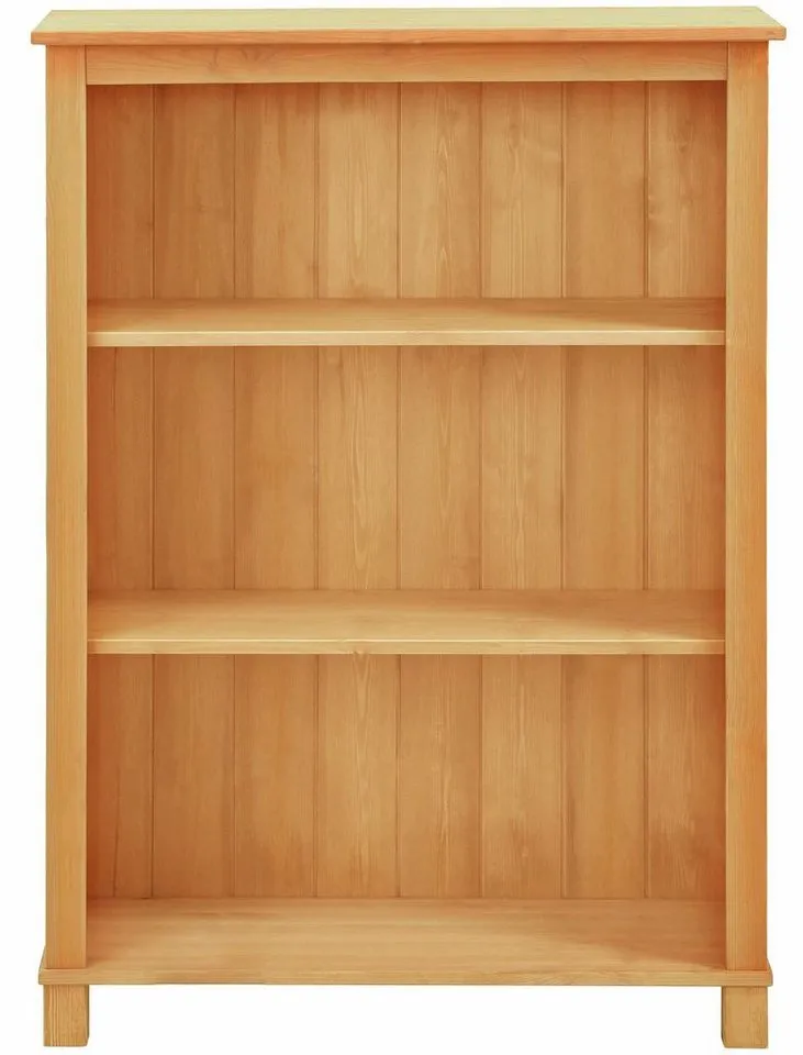 OTTO home Regal Pivo Bücherregal mit 2 verstellbaren Einlegeböden, natürliche Maserung, aus massivem Kiefernholz mit 3 Fächern, Höhe 106 cm, Beige, – Produktbild 4 von 5