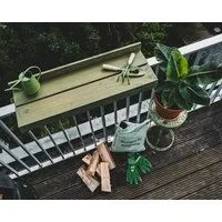 Balkonbar Balkonbar Pine holz - Balkongeländer Rechteck niedrig - 90 x 30 cm, Blau, – Produktbild 1 von 1