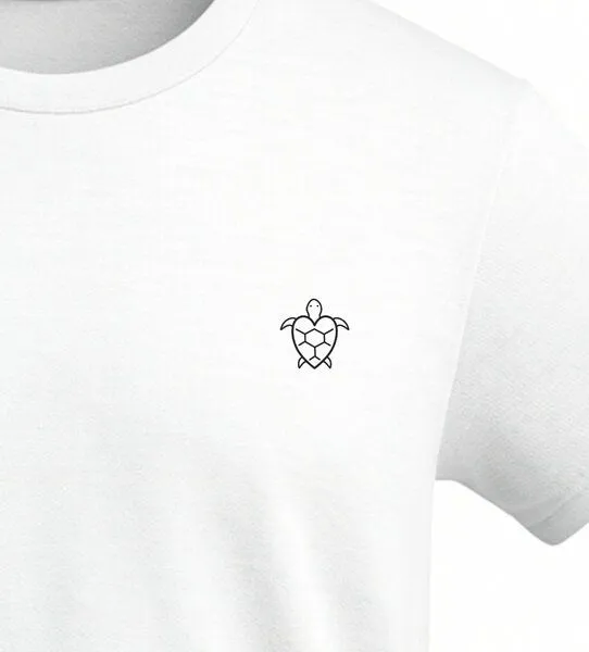 vis wear vis wear Schildkröte mit Herz für die Liebe - Organic Shirt, Weiss, – Produktbild 2 von 4