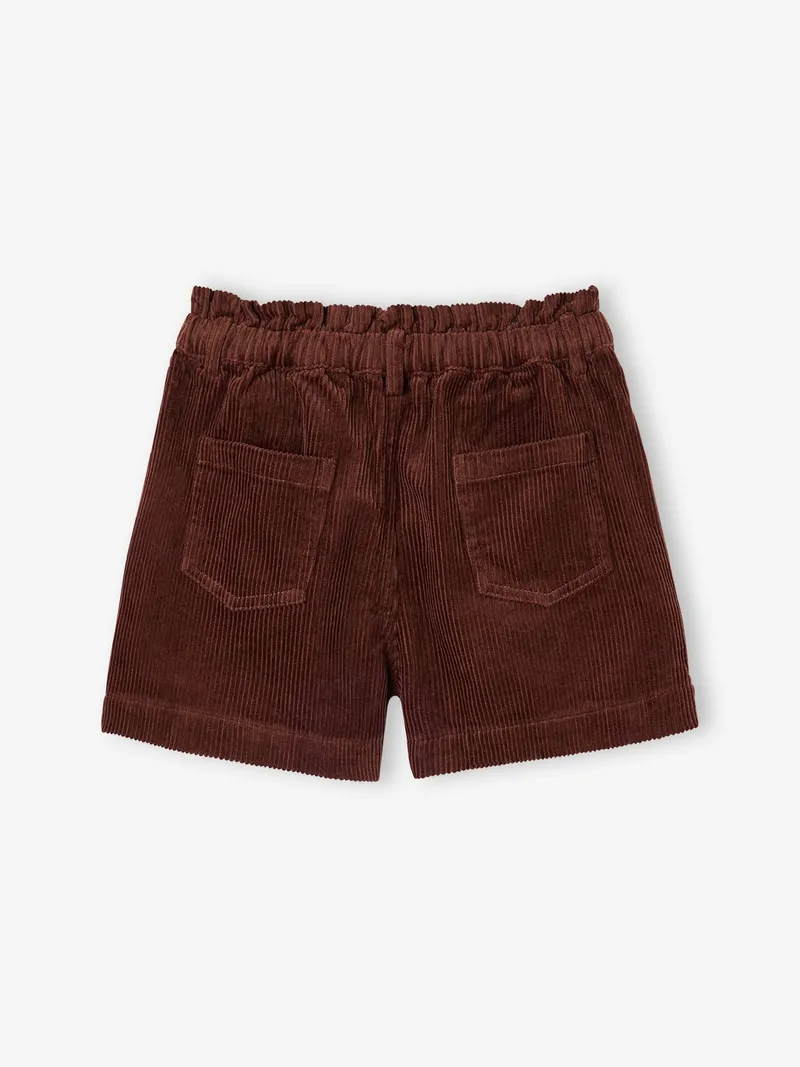 Vertbaudet Mädchen Paperbag-Shorts aus Cord schokolade, Schokolade, – Produktbild 2 von 4