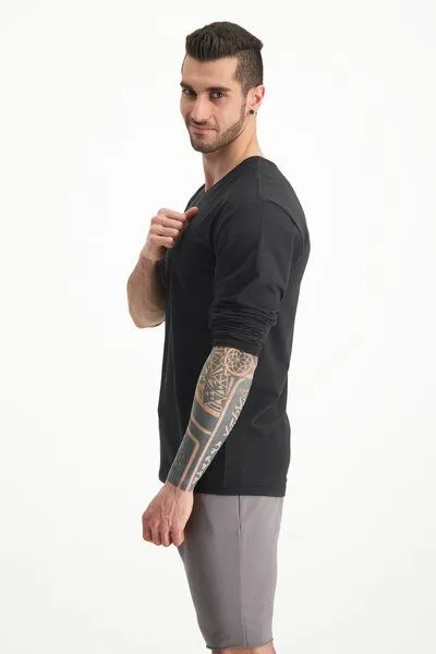 Renegade Guru Renegade Guru Herren Langarm Shirt Rudra – Bambus und Bio-Baumwolle, Urban black, – Produktbild 4 von 4